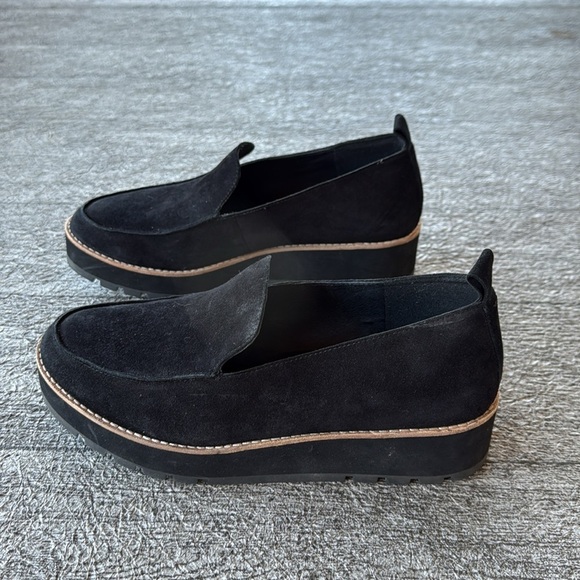 Eileen Fisher | Ells Black Suede Platform Loafer - Picture 5 of 9